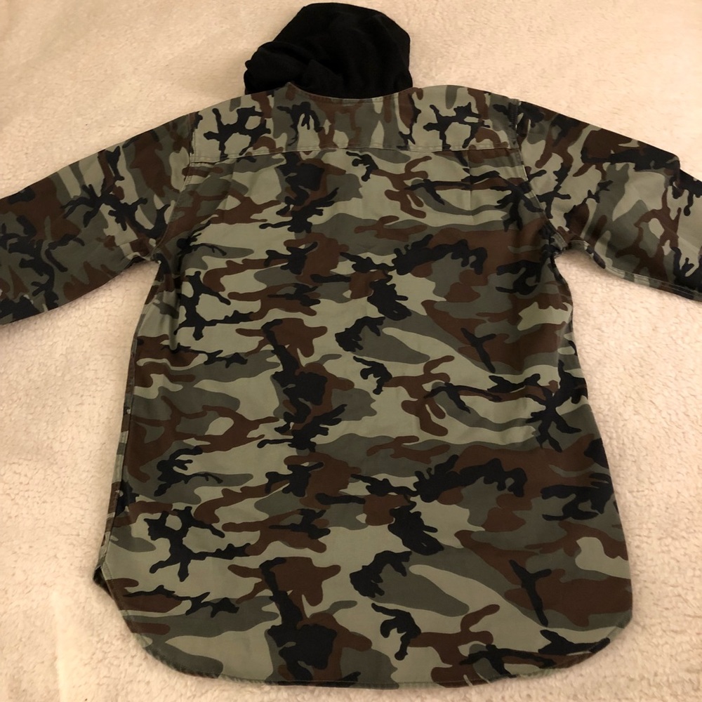 PACSUN Hooded Camo Long Sleeve Button Up Shirt - Picture 4 of 8
